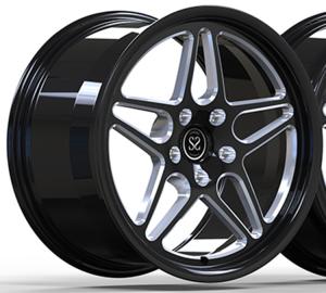 Wholesale Honda Civic R FL5 Forged 1 Piece Aluminum Wheels 9.5Jx19 ET60 Gloss Black+Milling from china suppliers