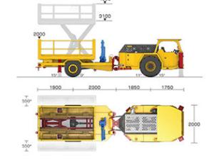 Wholesale Max 3T Loading Weight Underground Scissor Lift Vehicle , Durable Hydraulic Platform Truck from china suppliers