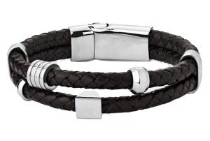 Wholesale Europ American Fashion Trendy Stainless Steel Geniune PU Leather Bracelet Bangle LBL167-1 from china suppliers