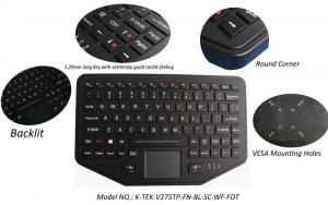 Wholesale IP65 Wireless Bluetooth Industrial Keyboard Robust ABS With Touchpad Backlit from china suppliers