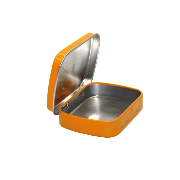 Custom Tin Container for Mints Packaging Hinged Metal Can Food Grade Vintage Tin