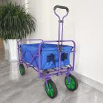 Double Layers Cloth Camping Cart 8 Inch PVC Wheel Portable Hand Trolley Folding