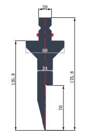 Wholesale WAL176.28.R1 European Type Press Brake Punch 28 Degree from china suppliers