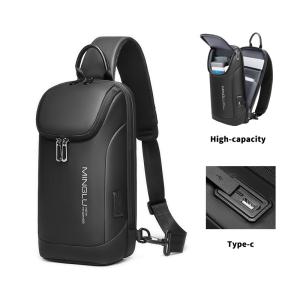 Wholesale Custom Logo Polyester Mens Sling Bag Cross Body With Usb Charging from china suppliers