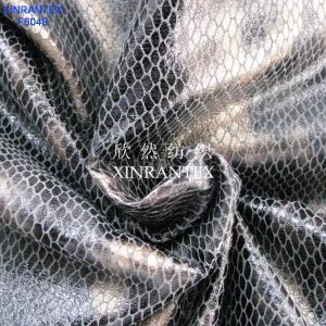 Wholesale F6048 artficial leather fabric 100% polyester suede with bronzing foil finish from china suppliers