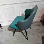 Home Blue nordic design dining chairs Light Luxury Leather Backrest Chair