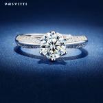 0.07oz 0.57in Sterling Silver Faith Ring ODM Round Cut Cubic Zirconia Ring