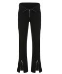 Custom Clothing Factory China V-Neck Turned-Up Flared Jeans Zipper Slit Bell
