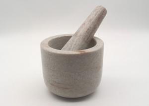 Wholesale Round Stone Mortar And Pestle , Marble Bowl With Grinder Handcrafts from china suppliers