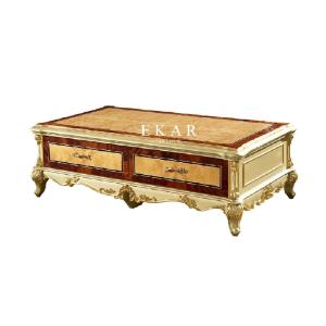 Wholesale Luxury Veneer High Gloss Rectangle Classical Tea Carved Antique Coffee Table from china suppliers