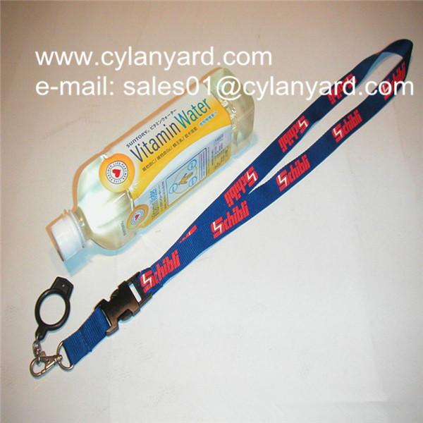Water bottle holder neck ribbons, polyester ribbon with bottle holder loop