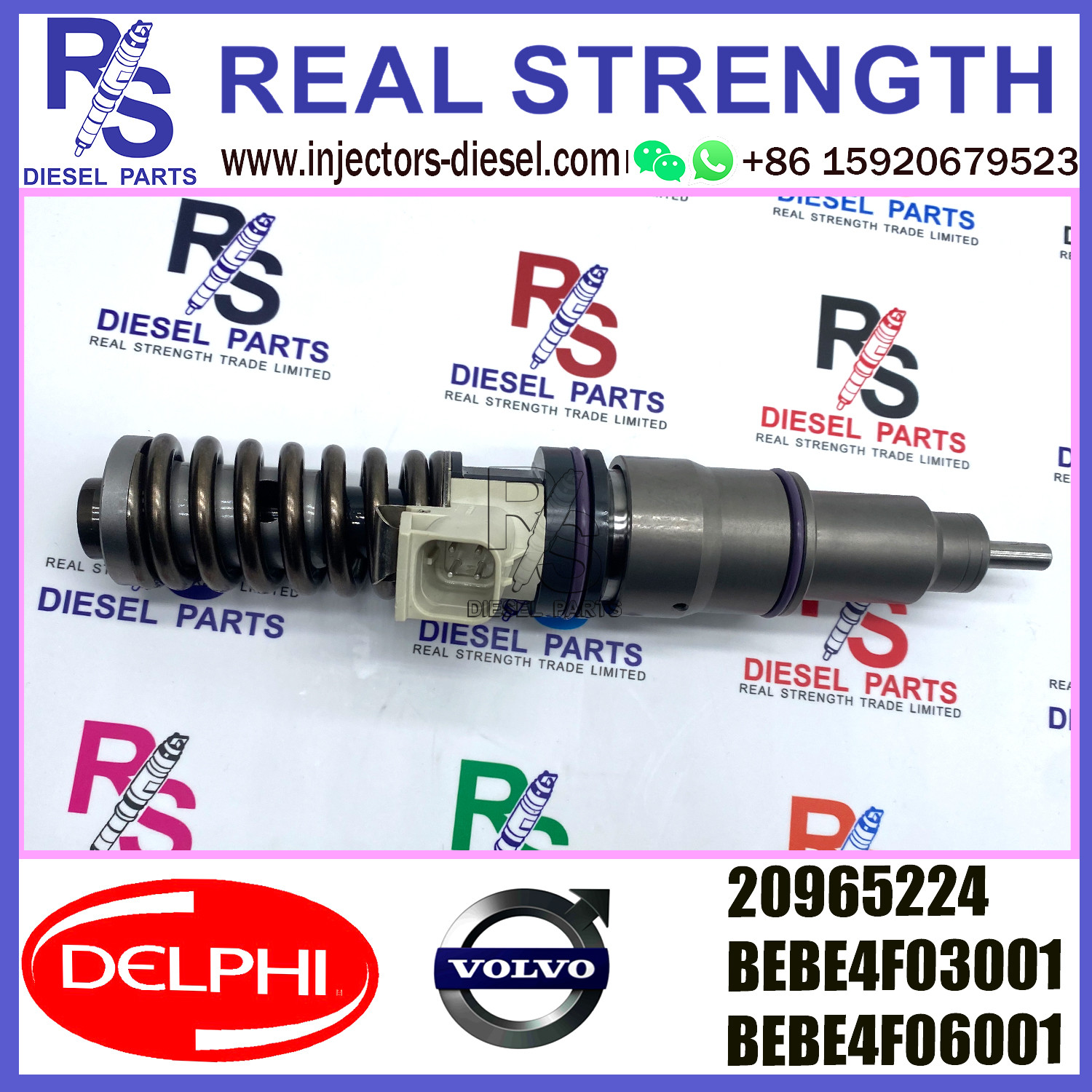 DELPHI 4pin 20965224 BEBE4F03001 Diesel pump Injector V-O-L-V 20965224 BEBE4F03001 BEBE4F06001 E3.3 for V-O-L-V MD11 US07