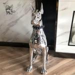 BLVE Stainless Steel Life Size Guard Doberman Dog Statues Sculpture Modern Art