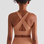 240g Womens Sports Bra Cross Back Full Coverage Wirefree Padded Yoga Bra
