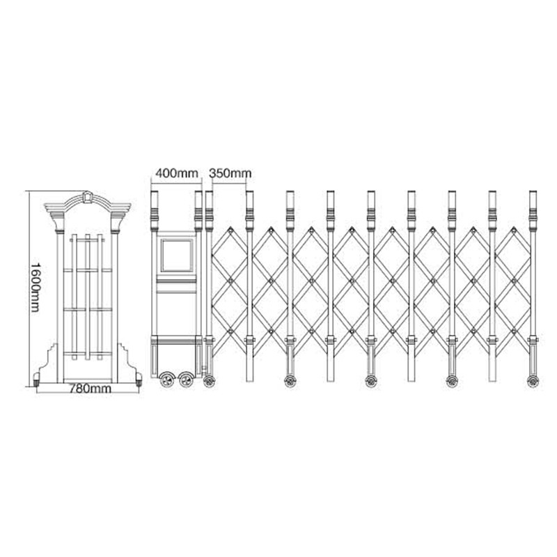 Stainless Steel Bending Shape Retractable Driveway Gate Electric Automatic Door