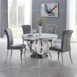 No Folded OEM SS Dining Tables Modern Mirror Round Glass Top
