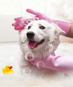 Wholesale Massage Gloves Bath Grooming Dog Cleaning Washing Bathing Tool Shampoo Hand Comb Silicone Pet Brush from china suppliers