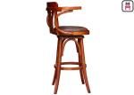 Rustic Vintage Restaurant Bar Stools Solid Wood / Metal For Cafe / Salon / Hotel