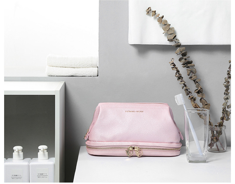 Portable Large Capacity Depth 11cm Polyester Cosmetic Bag