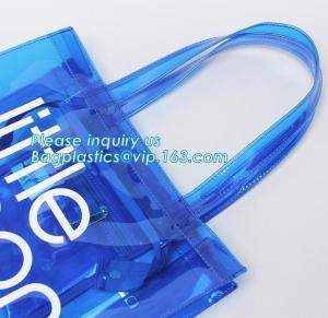 Wholesale OEM service transparent handle recyclable pvc packing bag, Handle Carry Plastic Cooler Bag PVC Wine Bag, shopping bag wi from china suppliers