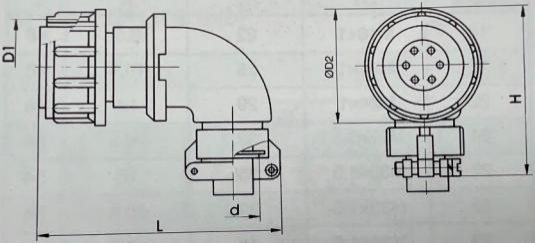 2PM24K10WB1 Threaded Circular Connector Socket 10 Core Industrial Connector