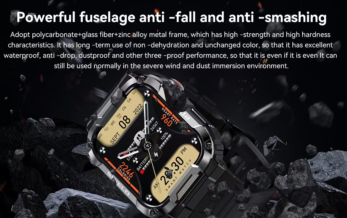 MK66 Men Smart Watch Outdoor Sport Fitness Tracker With BT Call 400mAh Big Battery