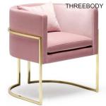Stainless Steel Frame Office Reception Chairs , Comfy Bedroom Accent Chairs