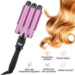 LCD Screen PTC Heater 32mm Triple Barrel Curling Iron For Short Hair