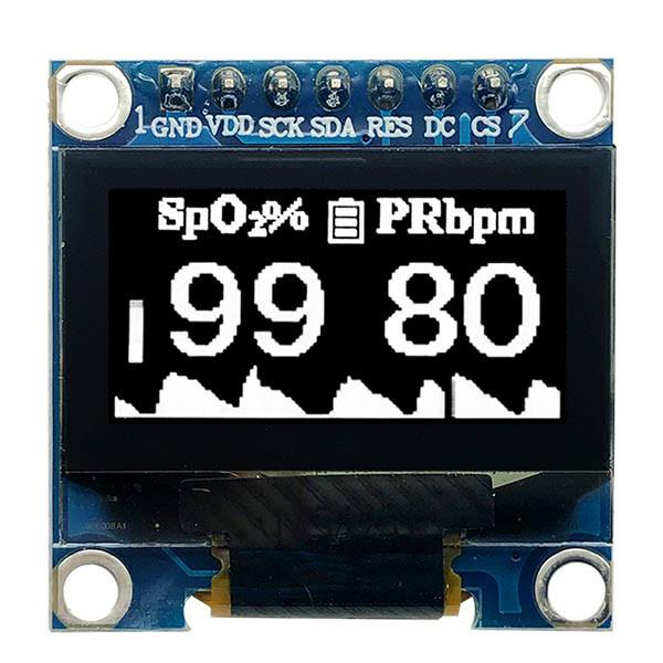 0.96 Inch SSD1306 Controller 7 Pin White And Blue Fonts SPI OLED Display 128x64