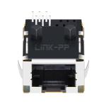 LPJK7401AGNL 10/100 Base-T Low Profile RJ45 Magjack Tab Up Yellow/Green Led