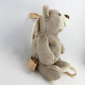 China Earth Friendly Plush Animal Backpack 26cm Light Brown Plush Bear Bag on sale