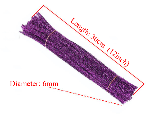 Glitter chenille stems pipe cleaners for children creative DIY craft kit material Polyester or Polypropylene fiber+ Wire