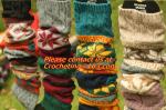 winter leg warmers loose socks wool blend button down pierced decoration boot