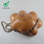 Smooth Hand Carved Wooden Clutch Bag Spacious Design for Ladies