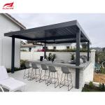 Modern Waterproof Outdoor Motorized louvered Aluminium Pergola With Sliding
