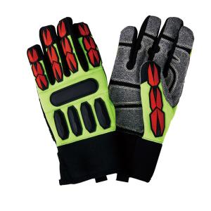 Wholesale Light Duty Work Black and Blue Synthetic Leather Enforced TPR Knuckles Mechanic Gloves from china suppliers