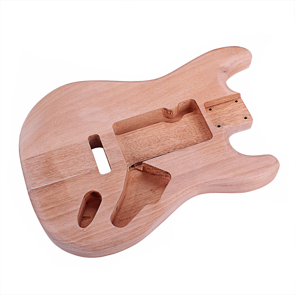 Solid Maple Wood Unfinished Bass Body For Strat ST Guitar DIY Parts Polished