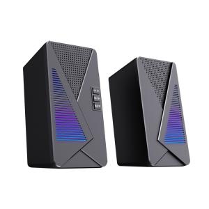 Wholesale RGB Lighting 2X3W 2.0 PC Speakers Bluetooth AUX Connection For Office from china suppliers