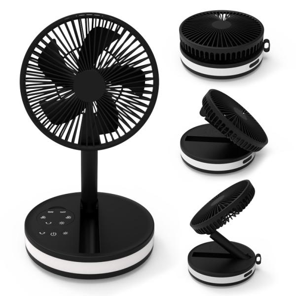 HEBRONFAN Pedestal Table Fan Desktop USB Rechargeable Fan Portable Outdoor Led