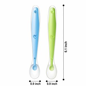 Wholesale Early Stages Silicone Baby Spoon Clear Color Flexible Soft Tip Portable from china suppliers