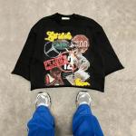 Mei Yue Customize Acid Wash Tshirt Raw Hem Tee Cotton Graphic Dtg Printed Drop