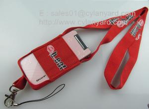 Wholesale Functional stretchable mobile phone pouch lanyards, spandex mobile phone holder lanyards, from china suppliers