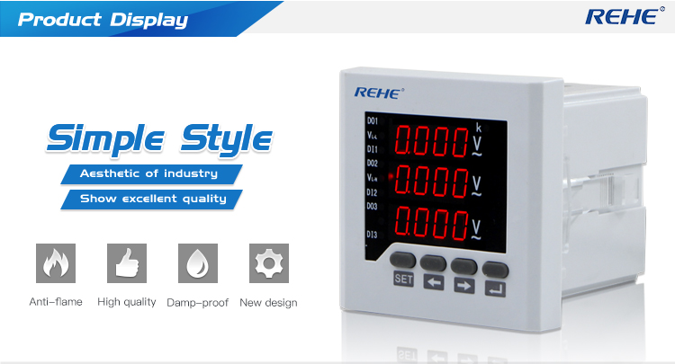 Three Phase Three Wire/Four Wire LED display digital panel meter generator Voltage Meter 80*80