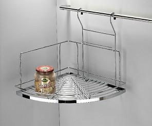Wholesale Silver Color Modern Kitchen Accessories Stainless Steel Double Shelf Corner from china suppliers