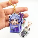 Custom Clear Anime Girl Acrylic Keychain Printed Glitter Epoxy Resin Acrylic