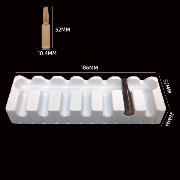 Custom 7-Cell Ampoule PS Plastic Tray for Pharmaceutical Packaging