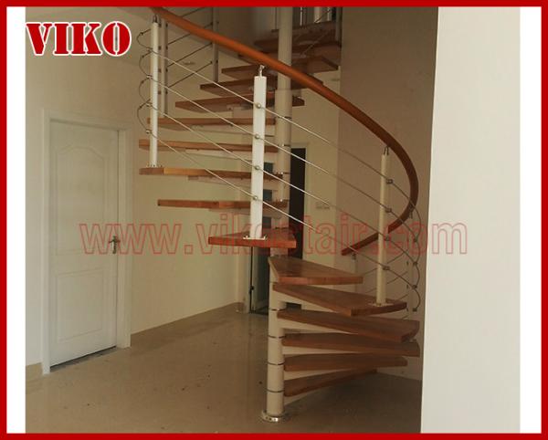 Spiral Staircase VH10S Spiral Stainless Steel Stair Tread Beech Curved Glass