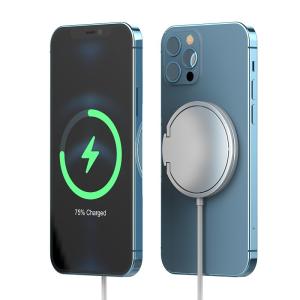 Wholesale Ultra Thin Aluminum Magnetic Wireless Charger with Stand 15 Fast Charging for Iphone 12 from china suppliers