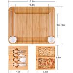 Sleek Bamboo Cheese Plate with Knife and Fork and 2 Ceramic Bowls 44x33x4cm