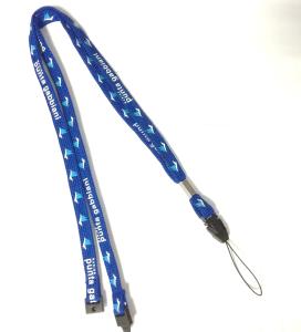 Wholesale CMYK Silk Screen Priting Woven Polyester Lanyard / Cell Phone Neck Strap With Metal Crimp Safety Buckle from china suppliers